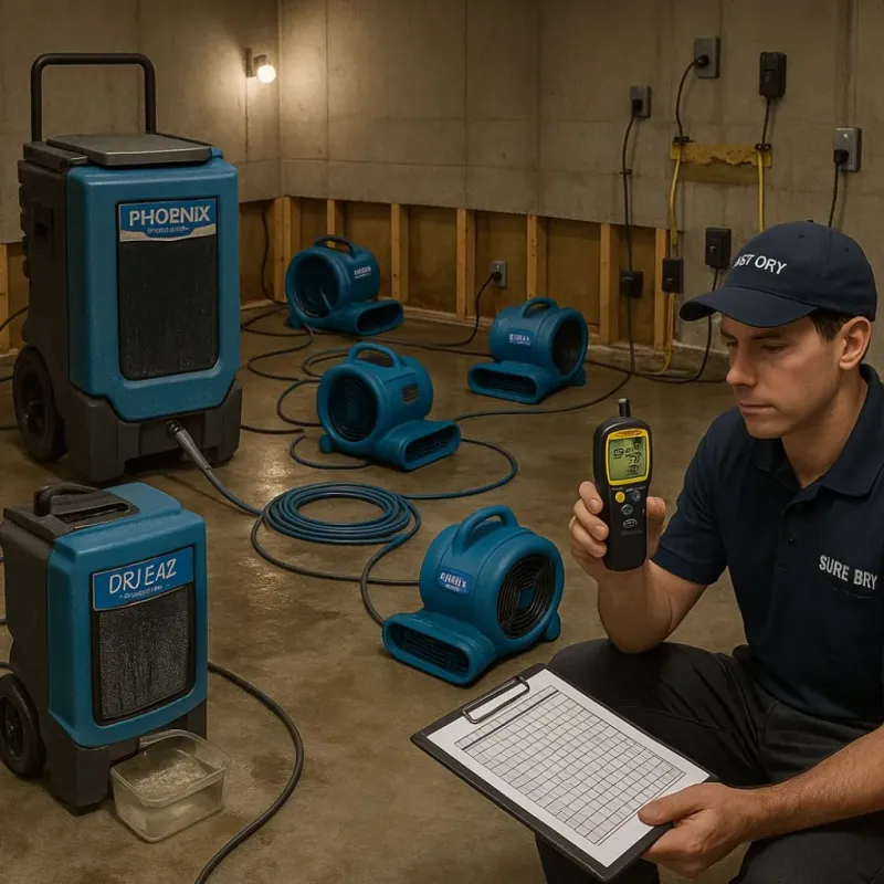 Structural Drying and Dehumidification process in Shelby, NC